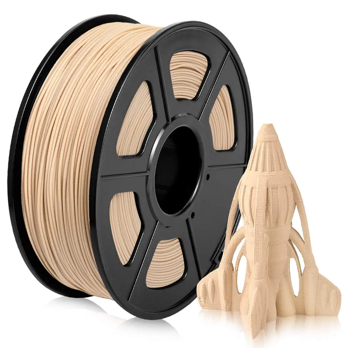 

High Quality Factory 1.75mm 1 KG Spool Wood Filament 3D Printer PLA Wooden Color Materials