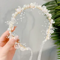 Children's Day Pearl Hairband Girl Performance Sweet Accessories Korean Version Super Immortal New Ribbon Flower Gift - Image 5