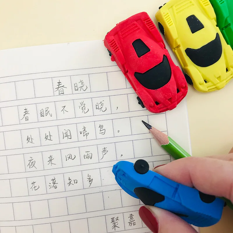 1/4/36 Pieces of Creative Cartoon Car-Shaped Erasers in Random Colors, Detachable and Reassemblable Soft Cleaning Erasers, Suitable for 2B Pencil Writing, a Must-Have for Back-To-School Season - 4