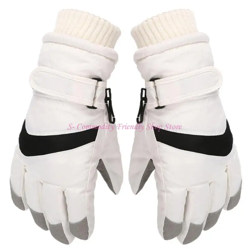 85AE Anti -Slip -Winterhandschuhe gerippte Manschetten entworfene Handschuhe Kinder warme Fäustlinge – Detail 9