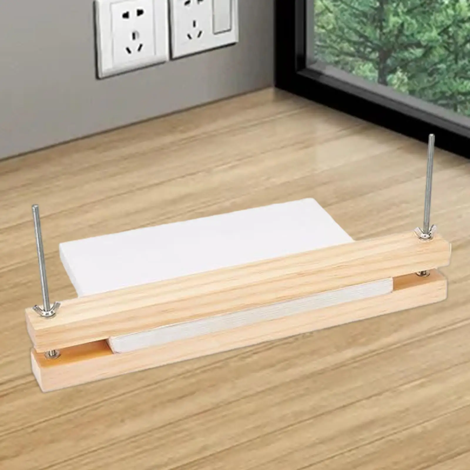 Binding Machines Lightweight Practical Durable Multifunctional Wooden Bookbinding Press for Desktop School Home Office Cardboard