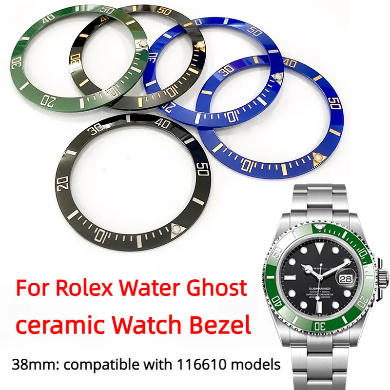 38mm Ceramic Alloy Watch Bezel Insert Ring Slope Fit 40mm Watch