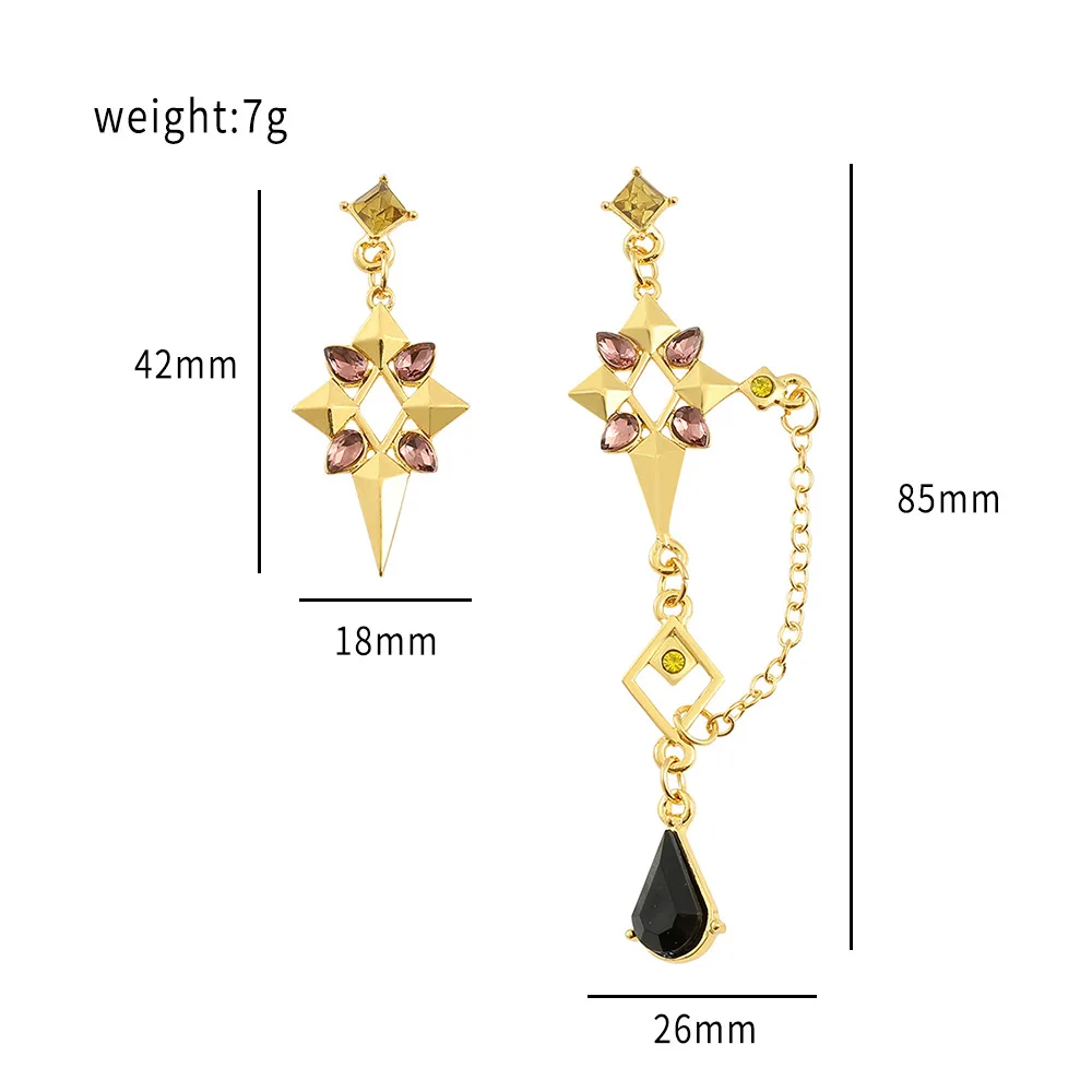 Game Genshin Impact Cosplay Earrings Venti Xiao Tartaglia Zhongli Women Pendant Ear Studs Jewelry Earring Accessories Gifts