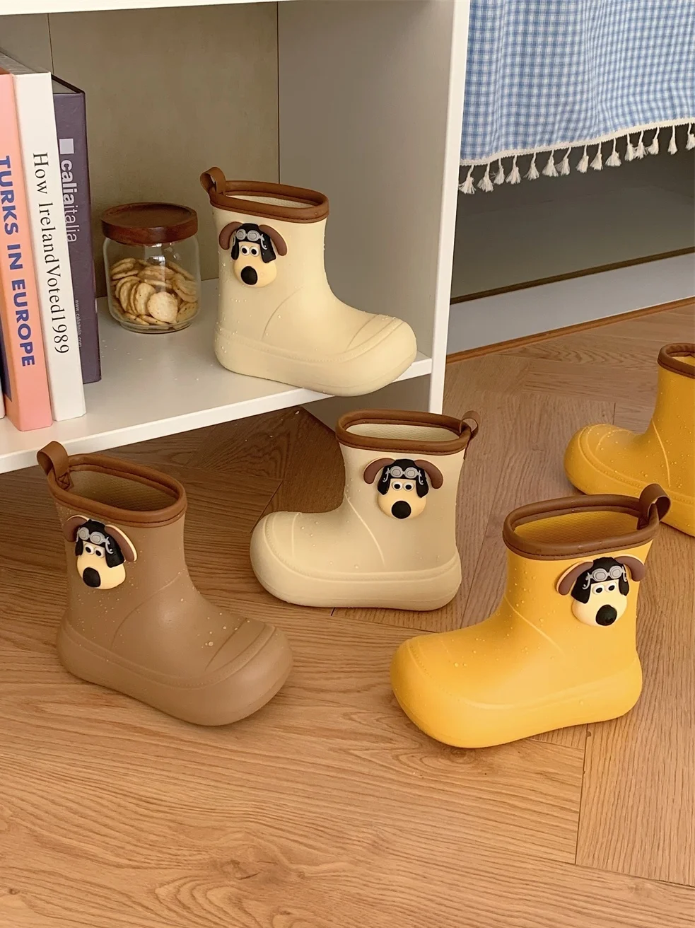 Children's Rain Boots Boys And Girls Baby Water Shoes Summer Cartoon Puppies Outdoor Anti Slip Waterproof Parent-child Rain