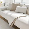 1pc Nordic Style Cotton Linen Sofa Cover Solid Color Non-slip Sofa Cushion  All Seasons Universal L Couch Slipcover Living Room 6