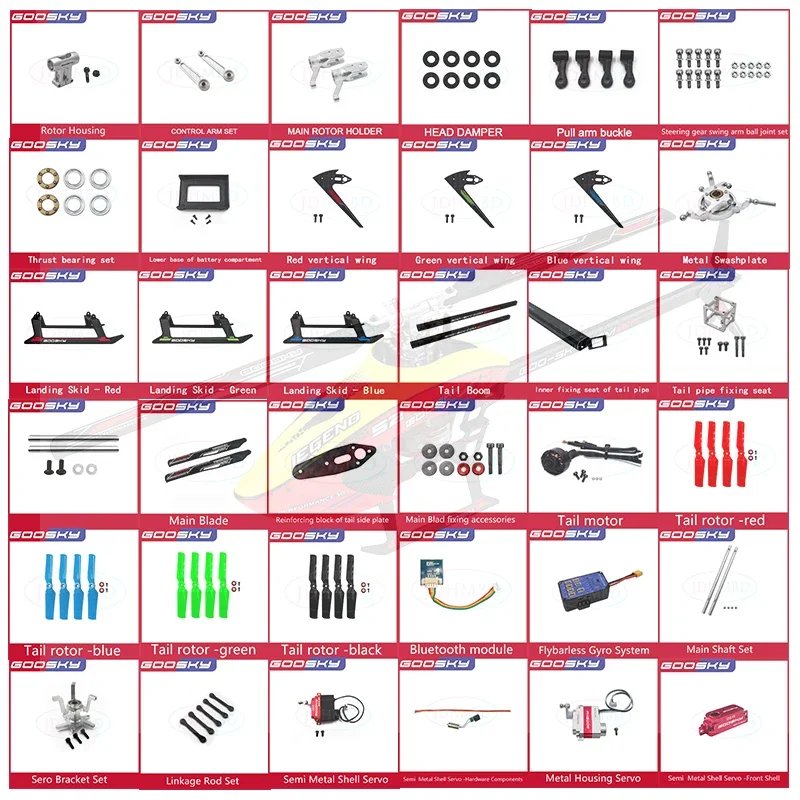 

GOOSKY S2 Helicopter Spare Parts Main Blades Tail blade Flight Control Module Canopy Transmitter