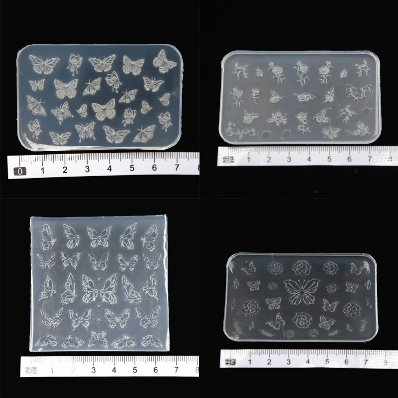 3D Art Mold with Variety of Patterns Template Carving Sticker Stencil Tools Moulds for Nail Enthusiasts and Salons R3MC