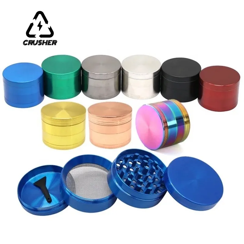 Crusher 40/50/63Mm Dry Herb Grass Tabacco Smoke Grinder In Lega Di Zinco 4 Laye Manuale Spice Herbal Grinders Per Accessori Per Fumatori