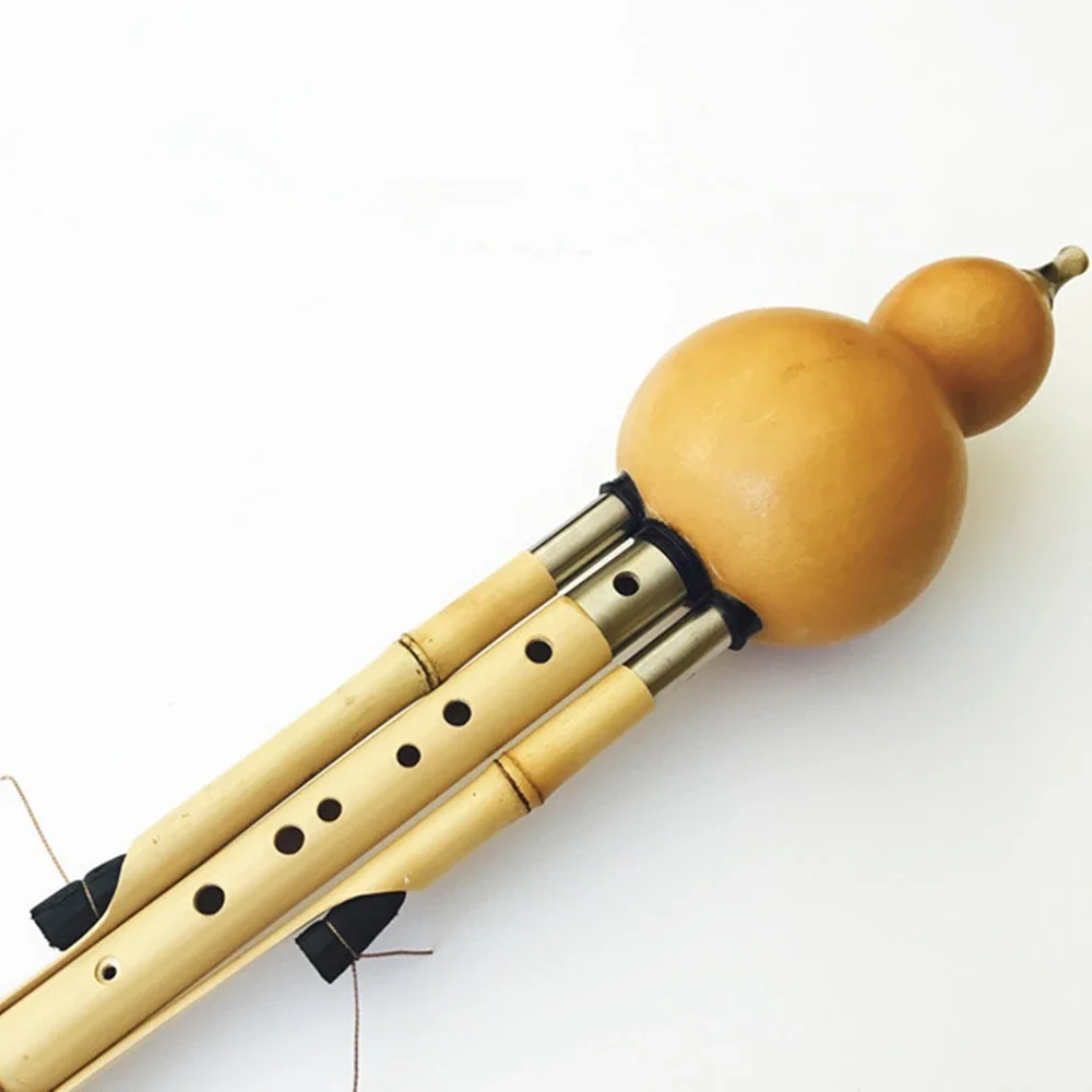 Chinese Handmade Hulusi Golden Bamboo Gourd Cucurbit Flute 7&9 Holes Musical Instrument Key of bB/C/F/G with Case Flauta Dizi