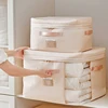 Large Quilted Bag Clothes Storage Wardrobe Organiser Waterproof Blanket Storage Bag Zippers With Clear Window Bolsa Guardar Ropa 2