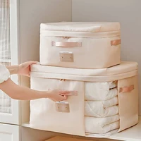 Large Quilted Bag Clothes Storage Wardrobe Organiser Waterproof Blanket Storage Bag Zippers With Clear Window Bolsa Guardar Ropa 2