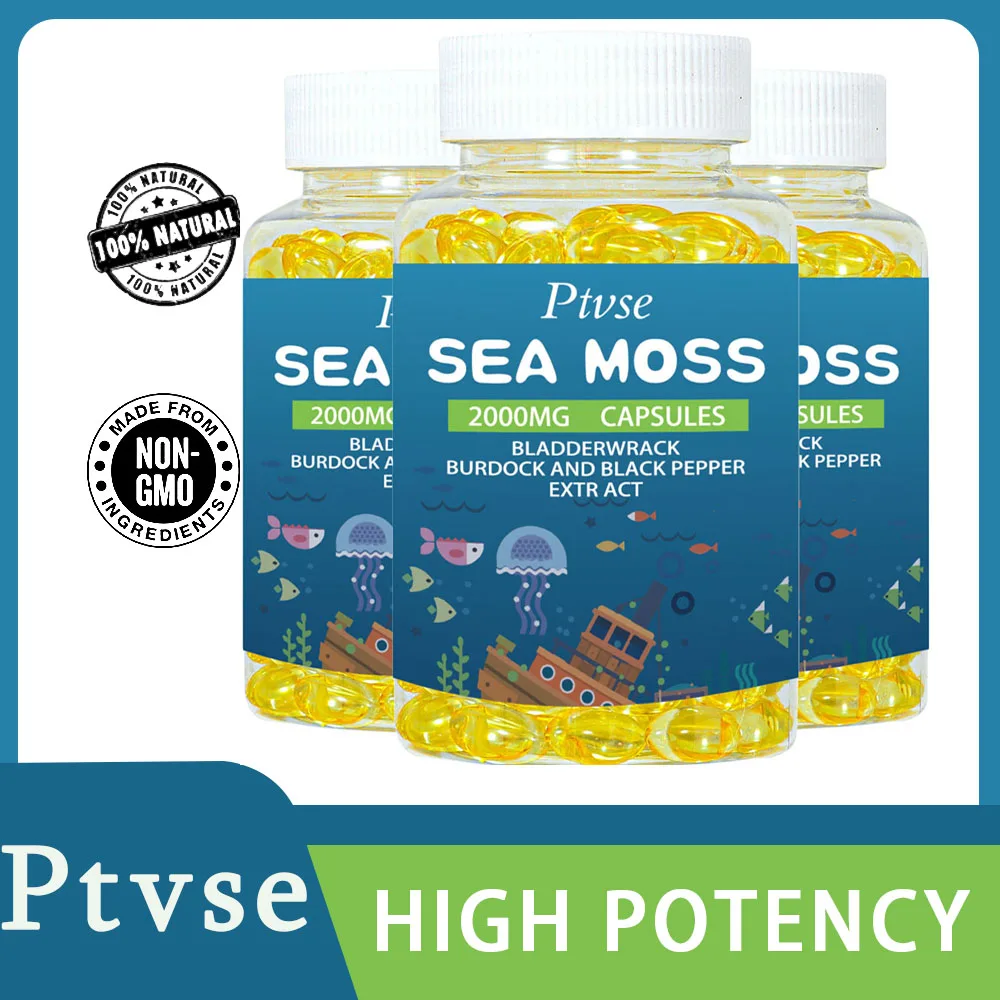 

Organic Sea Moss Capsules, Irish Sea Moss, bladderwrack & Burdock Root 120 Pills