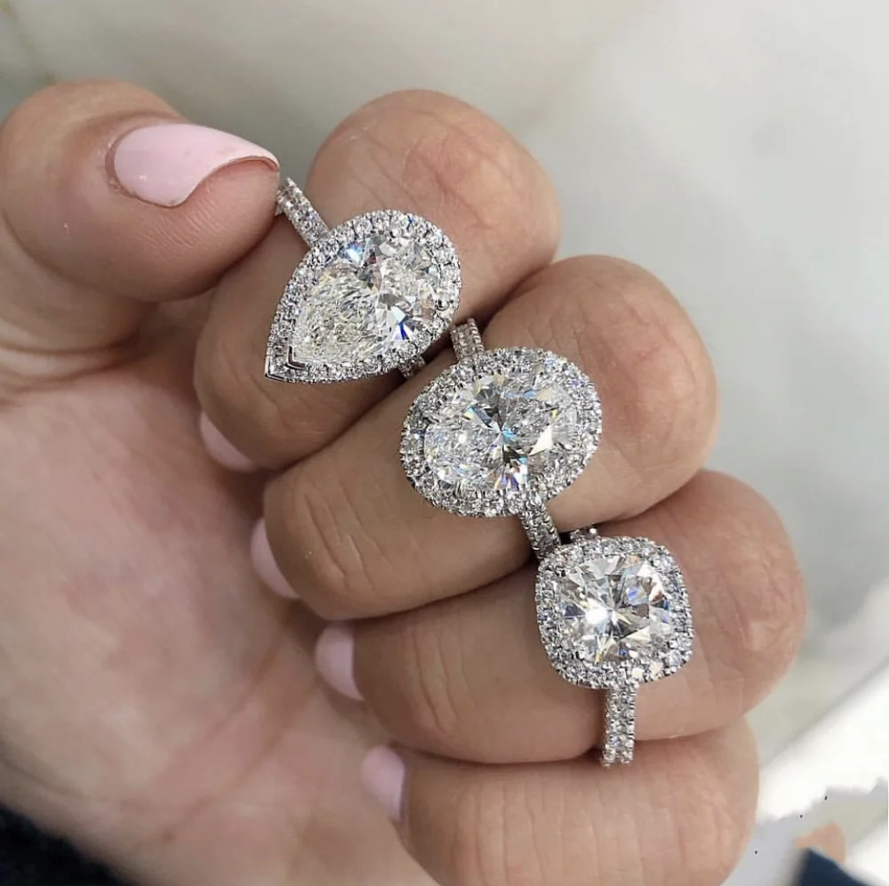 

Classic ROUND OVAL Drop Rings finger Fashion 925 Sterling Silver Wedding Engagement Cocktail Women TOPAZ Gemstone Ring Jewelry