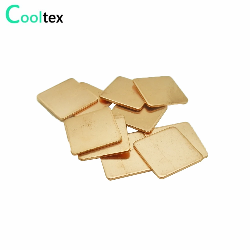 Thermal Pad 10pcs 15x15mm Copper Shim Heatsink Thermal Pad Copper Sheet Laptop GPU CPU VGA Chip Computer Component Heat Dissipation