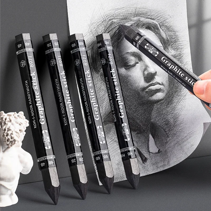 

HB/2B/4B/6B Woodless Hexagonal Graphite Stick Pencil Bold Black Charcoal Art Student Sketch Painting Graphite Pen