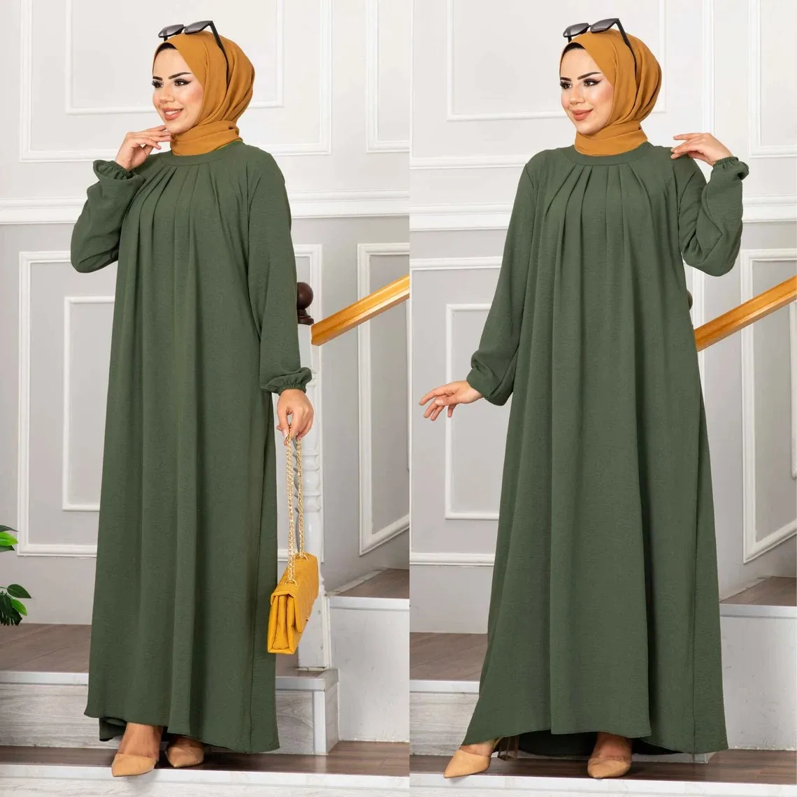 Pleated Modest Muslim Dress