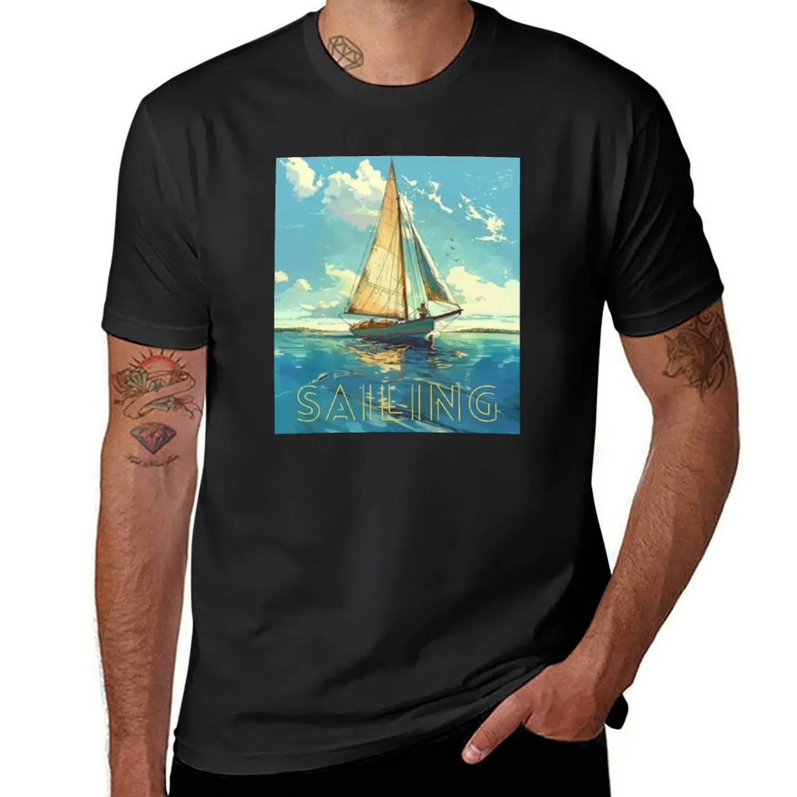 

A sailing adventure for sea wolves T-shirt tops quick drying mens white t shirts