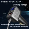 For Starlink Mini 100w 3-in-1 Car Charger with 2m/3m Type-C USB to DC Cable LED  insert the car cigarette lighter hole fit Mini 3