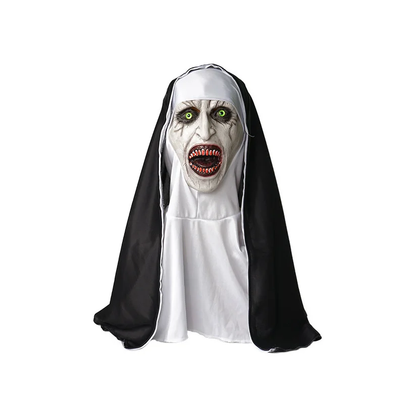 Horror Ghostface Nun Cosplay Mask Spaventoso Scream Makeup Halloween Costume Party Latex Headgear Thriller Smorfia Haunted House Mask