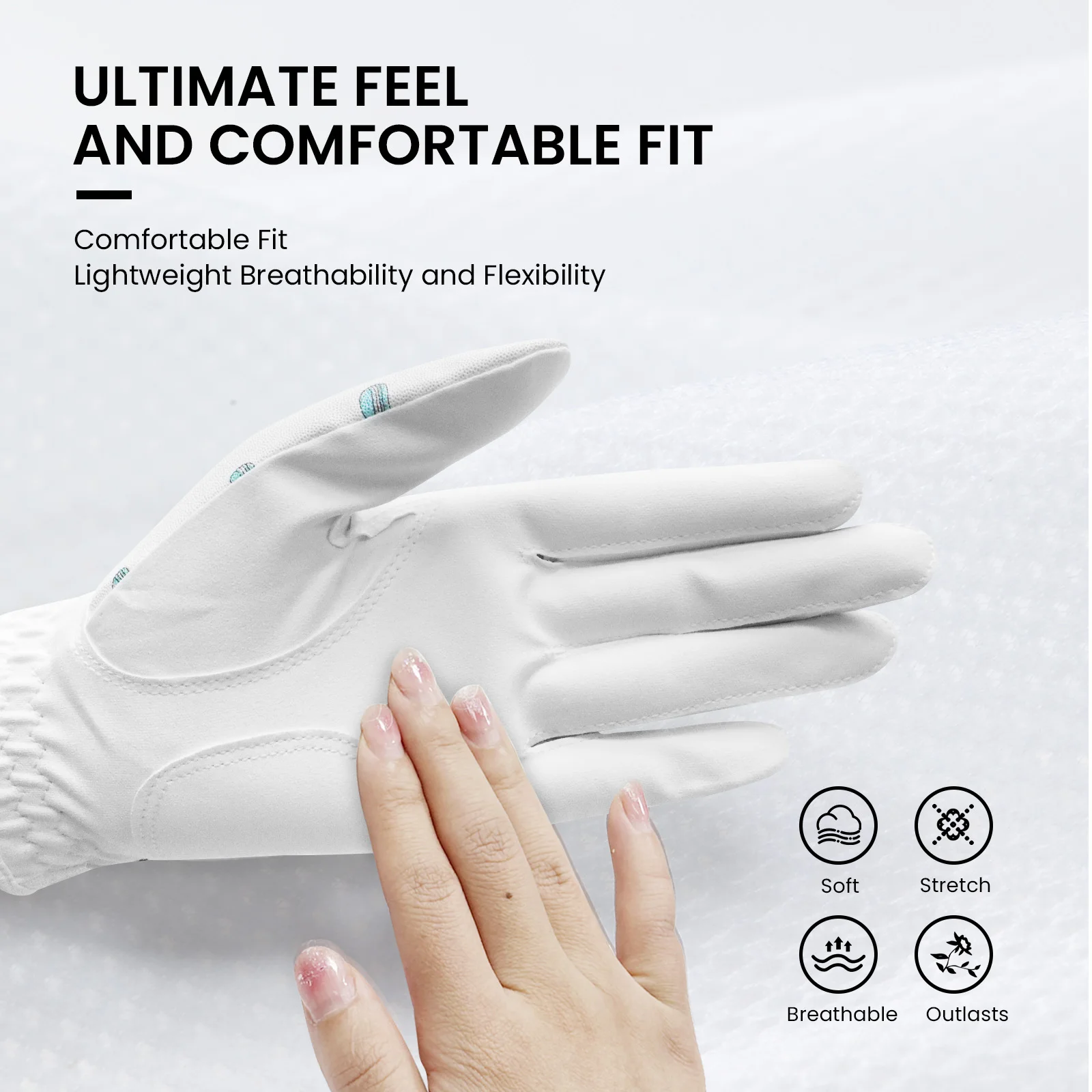 Women's Golf Gloves Left Hands 1 Pair,Non-Slip Golf Gloves Leather Breathable,Both Handed rain hot Golf Accessories 3