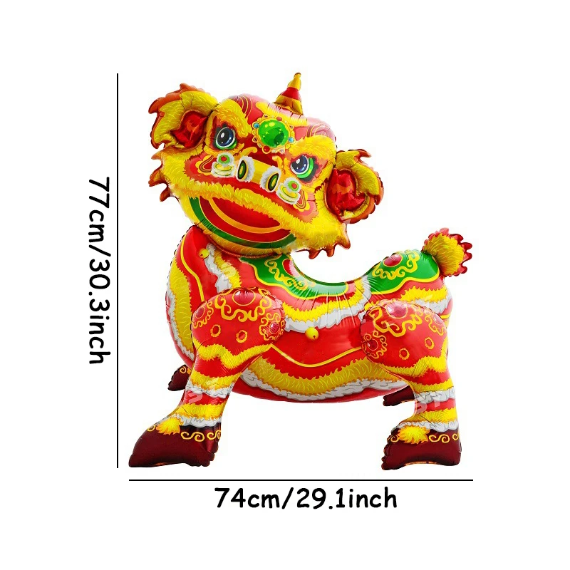 Cartoon große 3d stehende Drachen Aluminium folie Ballon chinesische Neujahr Party Dekor Jahr des Drachen Mond Frühlings fest – Detail 8