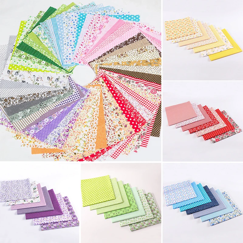 Cotton Fabric Cotton Poplin Fabric 7pcs/set 27styles Printed Cotton Fabric Patchwork Diy Sewing Dolls Fragment Flower Cloth Quilting Cotton Fabric Crafts Materials
