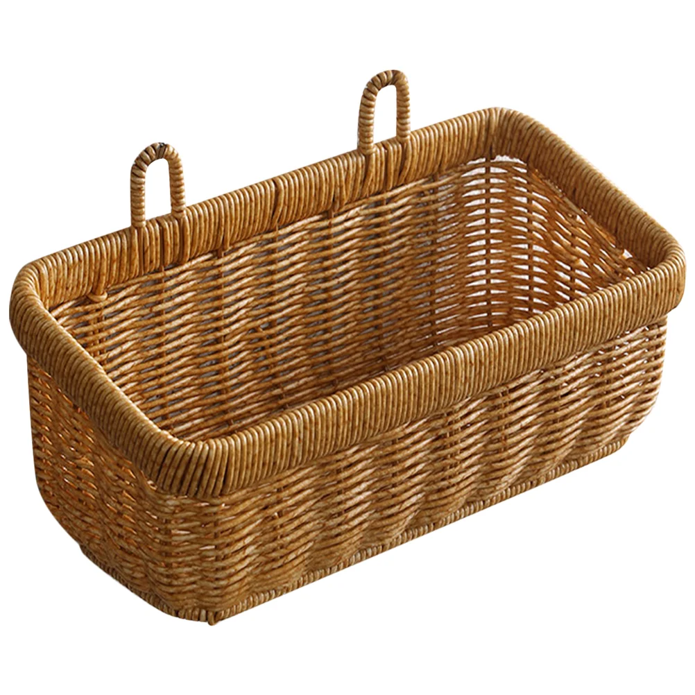 

Wicker Hanging Basket Woven Storage Basket Wall Egg Baskets Storage Bin Garlic Keeper Vegetable Fruit Wall Mount Organizer