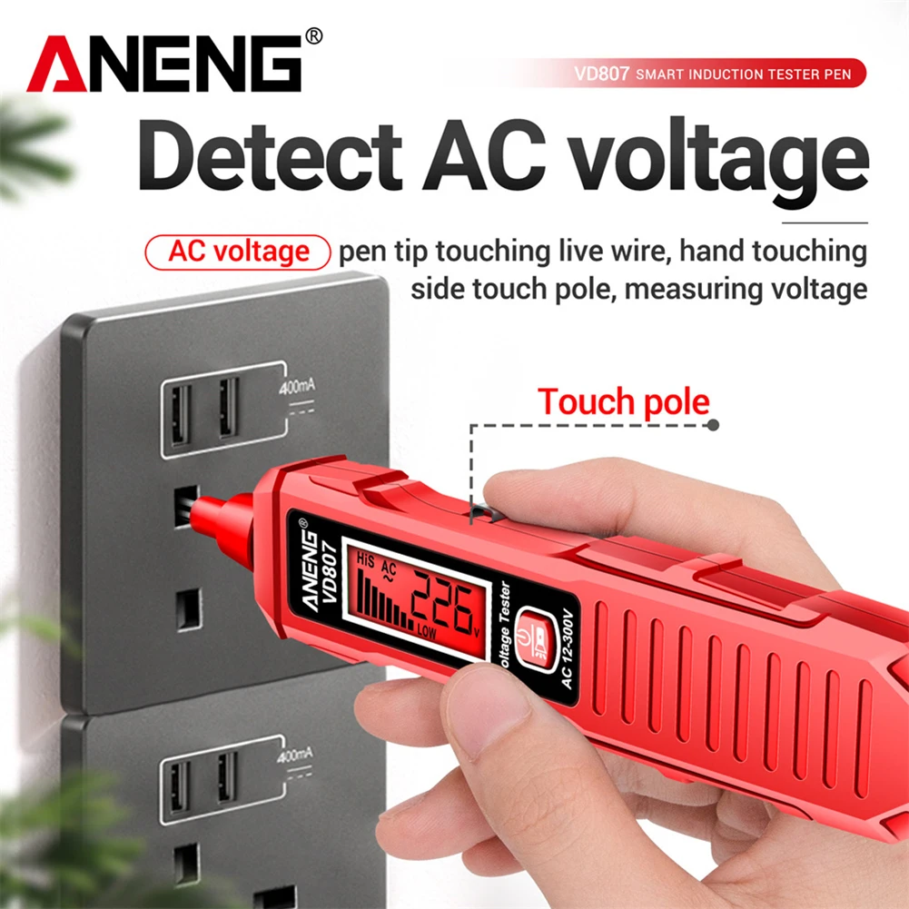 ANENG VD807   ,  ׽ , AC 24-300V, ޴ ũ ̹ ǥñ, NCV  κ 