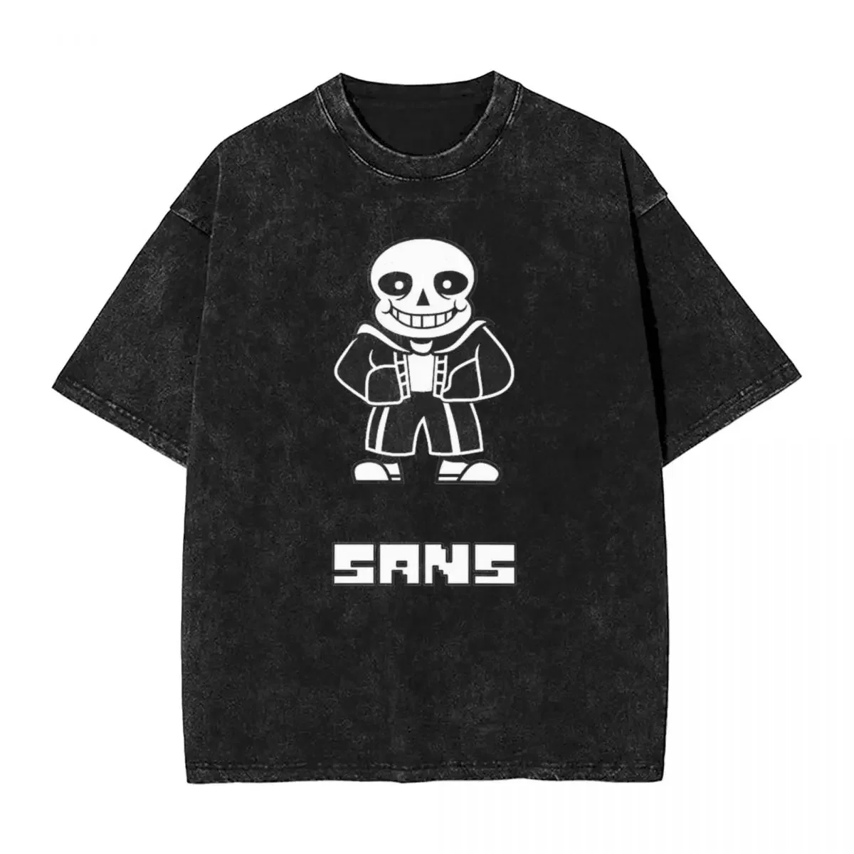 Gewaschenes Oversize-T-Shirt ohne Papyrus, Undertale Gaming T-Shirts, kurzärmelige Sommer-T-Shirts für Männer und Frauen, Kleidung aus Baumwolle, weiches T-Shirt