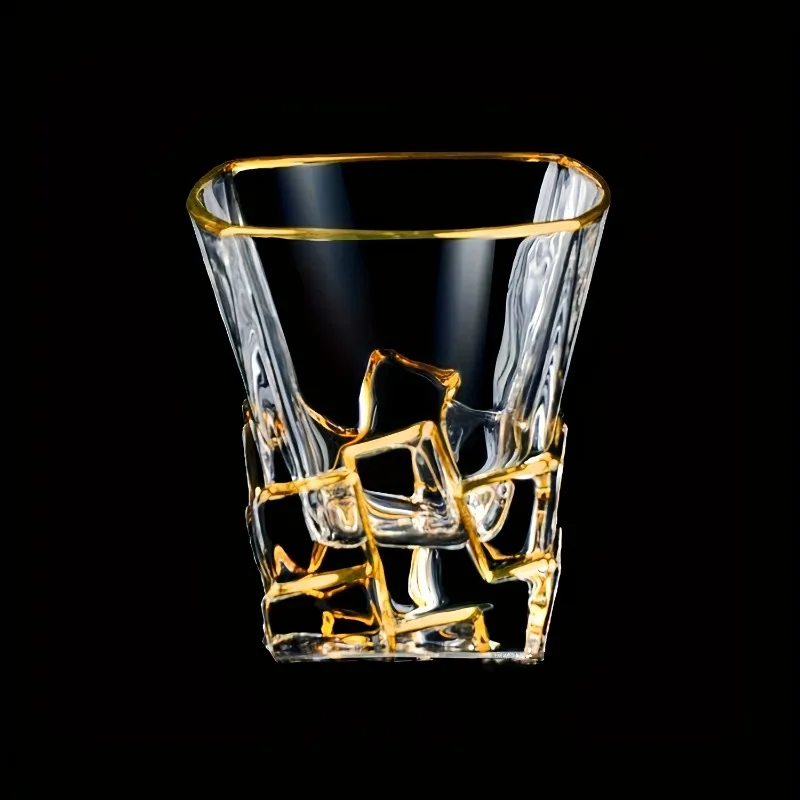 1 шт. Золотая линия, бокалы для виски, ручная роспись, набор вина, стакан, многофункциональная Хрустальная посуда для бара, для вина, виски, пива, коктейлей