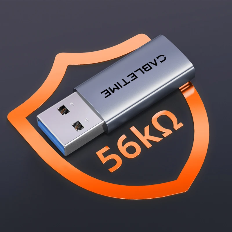 CABLETIME 10Gbps USB 3.2 Gen 2 USB A-타입 C 어댑터 휴대폰, 노트북, 태블릿용 충전 및 동기화 변환기