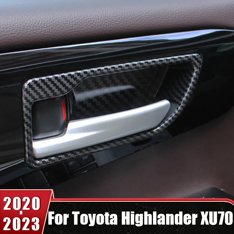 

ABS Car CInner Door Bowl Decorative Frame Trims Cover Stickers Accessories For Toyota Highlander XU70 Kluger 2020 2021 2022 2023