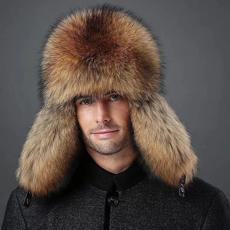 chapeau-en-cuir-veritable-de-raton-laveur-naturel-pour-homme-veritable-fourrure-de-renard-epais-et-chaud-hiver