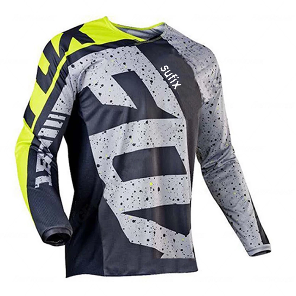 

Sufix Fox MTB Road Jerseys Motocross Shirt Men Breathable Mountain Bike Mtb Long Sleeve Racing Quick-drying Cycling Jersey