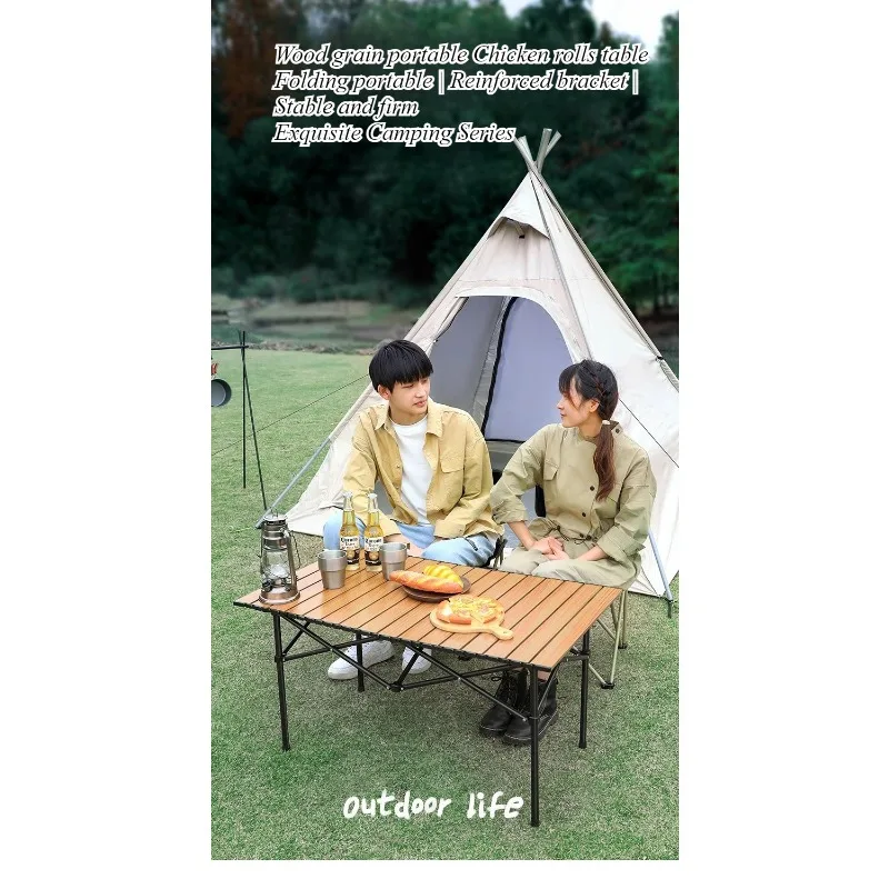 야외 접이식 테이블, 에그롤 테이블, 캠핑 테이블, 캠핑 피크닉 테이블 및 의자 풀세트, 휴대용 스톨 접이식 테이블