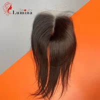 Fermeture de dentelle droite seulement cheveux humains droits réel HD Transparent dentelle frontale 4x4 fermeture de dentelle droite 100% cheveux humains Remy 4