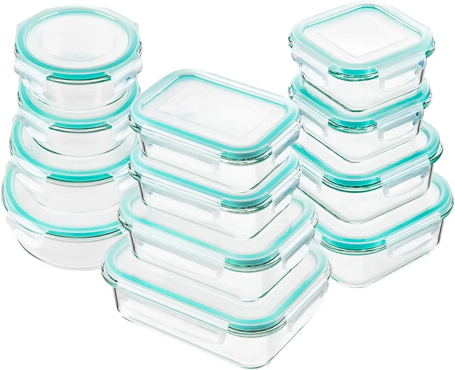 

Glass Food Storage Containers with Lids, [24 Piece] Meal Prep, Airtight Bento Boxes, BPA Free & Leak Proof
