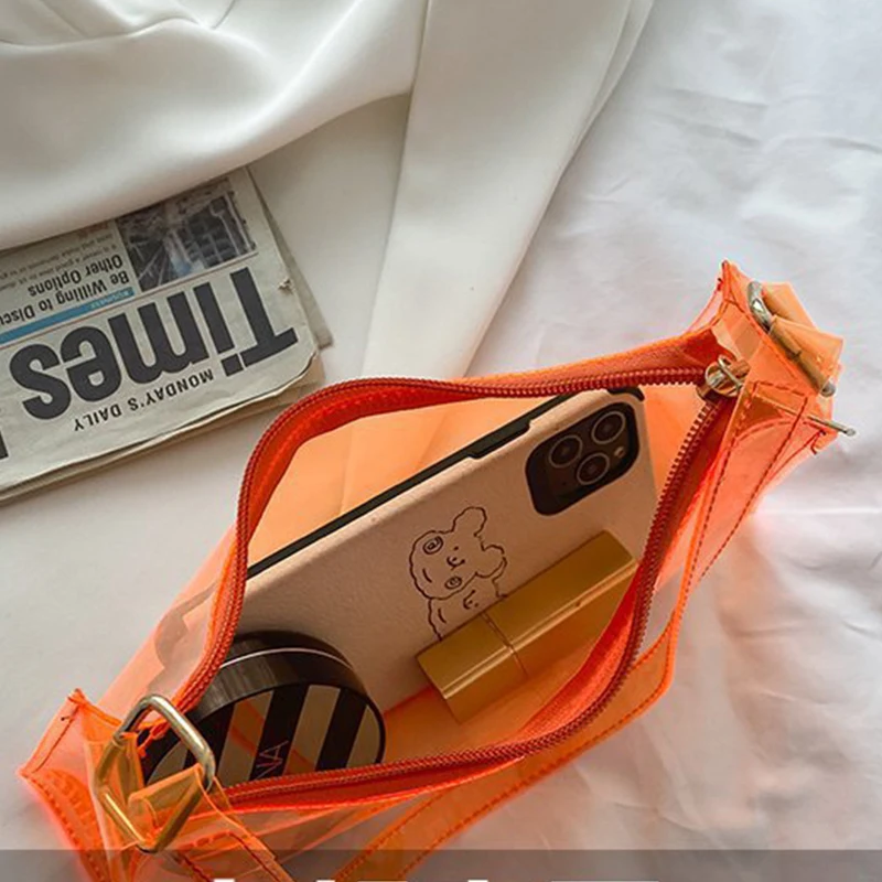 Women Underarm Shoulder Bag PVC Transparent Fashion Designer Small Handbag Purse Jell Hobos Bags Female Summer Top Handle Bags