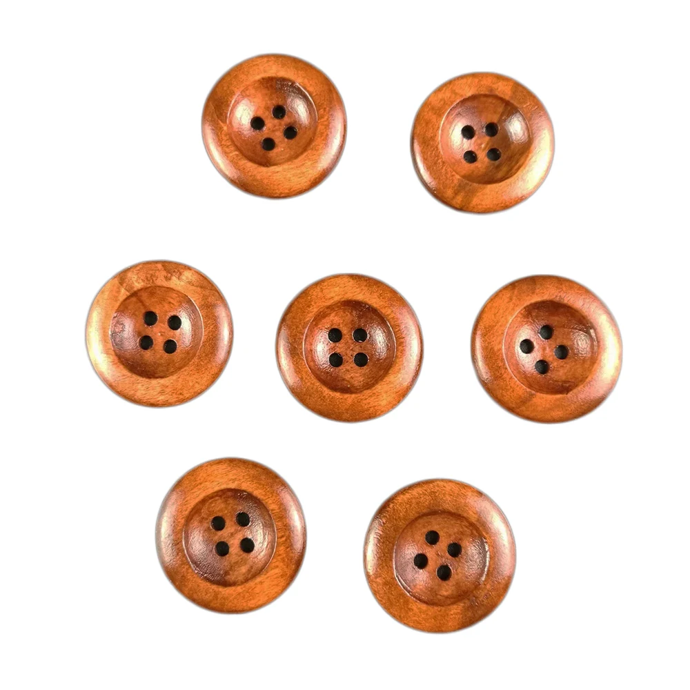 

100PCS Wood Buttons Decorative Promotions Pattern 4 Holes Scrapbooking Sewing Card Making DIY Home Decor Tools 25mm
