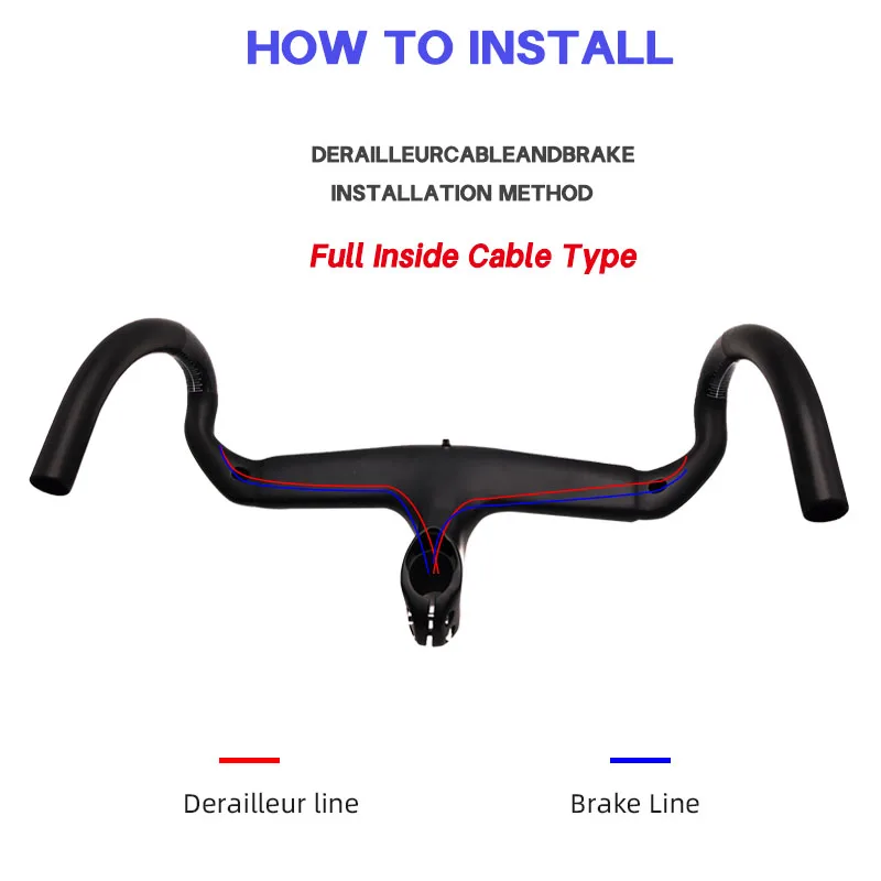 T1000 EDA Carbon handlebar 380-440mm Internal Wiring Integrated Handlebar 28.6mm with Bike spacer road bike frame parts