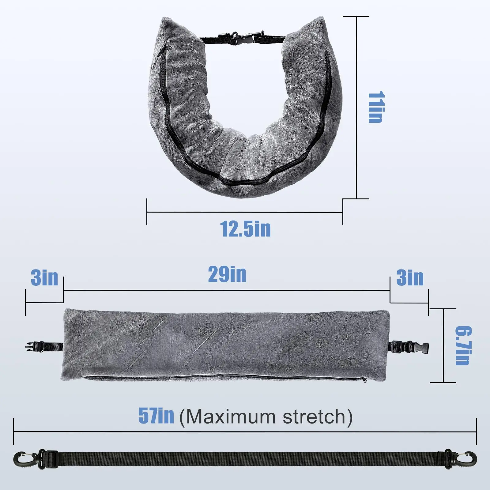 Stuffable Travel Pillow for Extra Luggage Velvet Travel Neck Pillow with Adjustable Neck Multifunctional Sleeping Rest Cushion 2