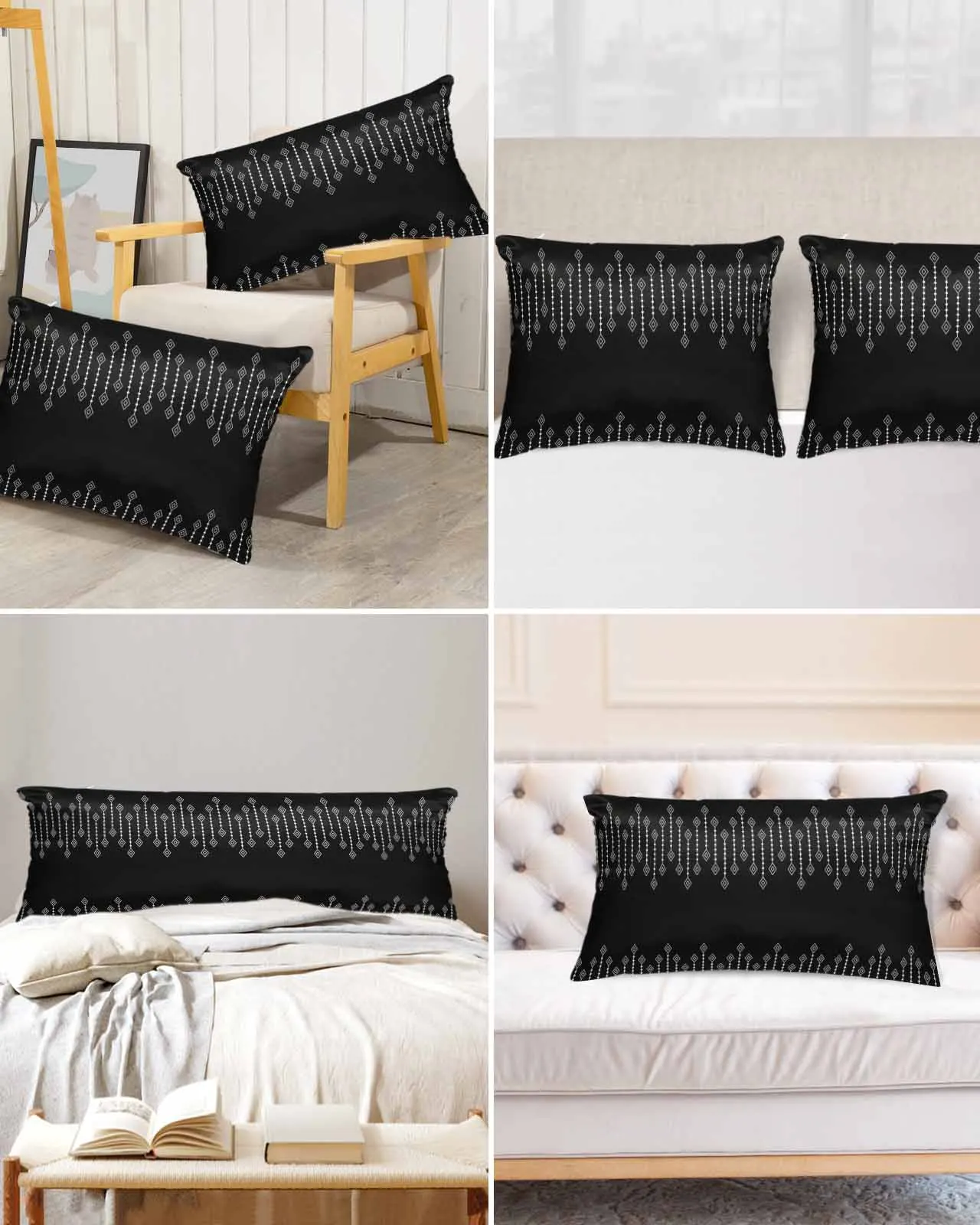 

Черная сатиновая наволочка для кровати с рисунком