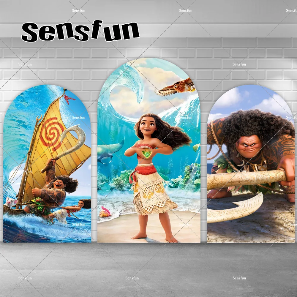 Moana Arch Fondale Cover Girls Birthday Party Photo Background Waialiki Maui Vaiana Cake Table Cover Decor Chiara Banner