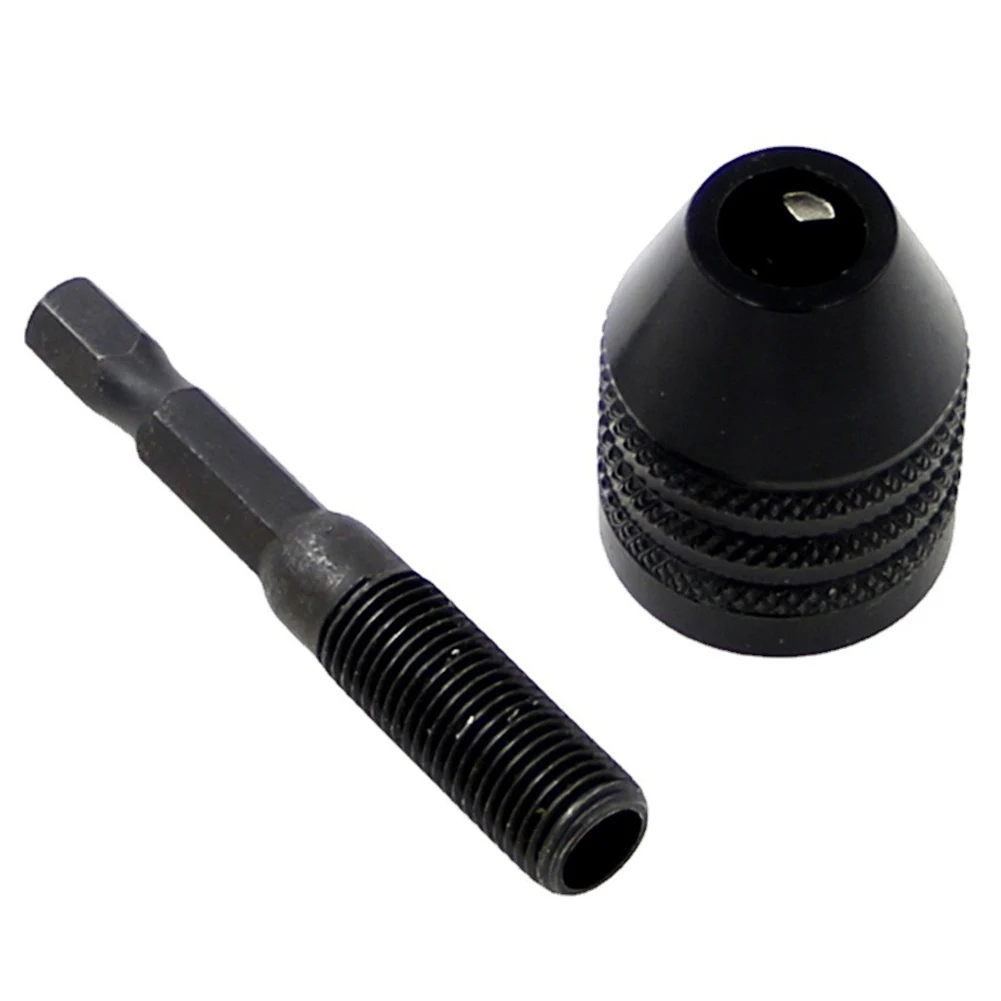 Mini Keyless Drill Chuck 0.3-8mm Self-Tighten Electric Drill Bits Collet Fixture Tools 1/4" Hex Shank Quick Change Converter