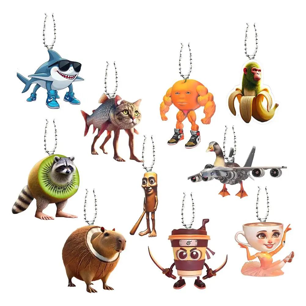 Funny Italian Brainrot Animals Keyring Accessory