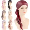 Hair Loss Women Headwrap Headwear Headscarf Beanie Cap Muslim Hijab Pre-Tied Bonnet Cancer Chemo Cap 1