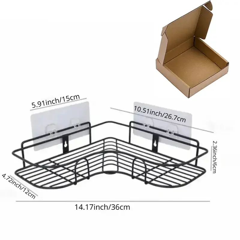 1PCS Non Perforated Bathroom, Bathroom, Triangle Shelf, Wall Mounted Toilet, Bathroom, Washbasin, Storage of Wall Supplies 6
