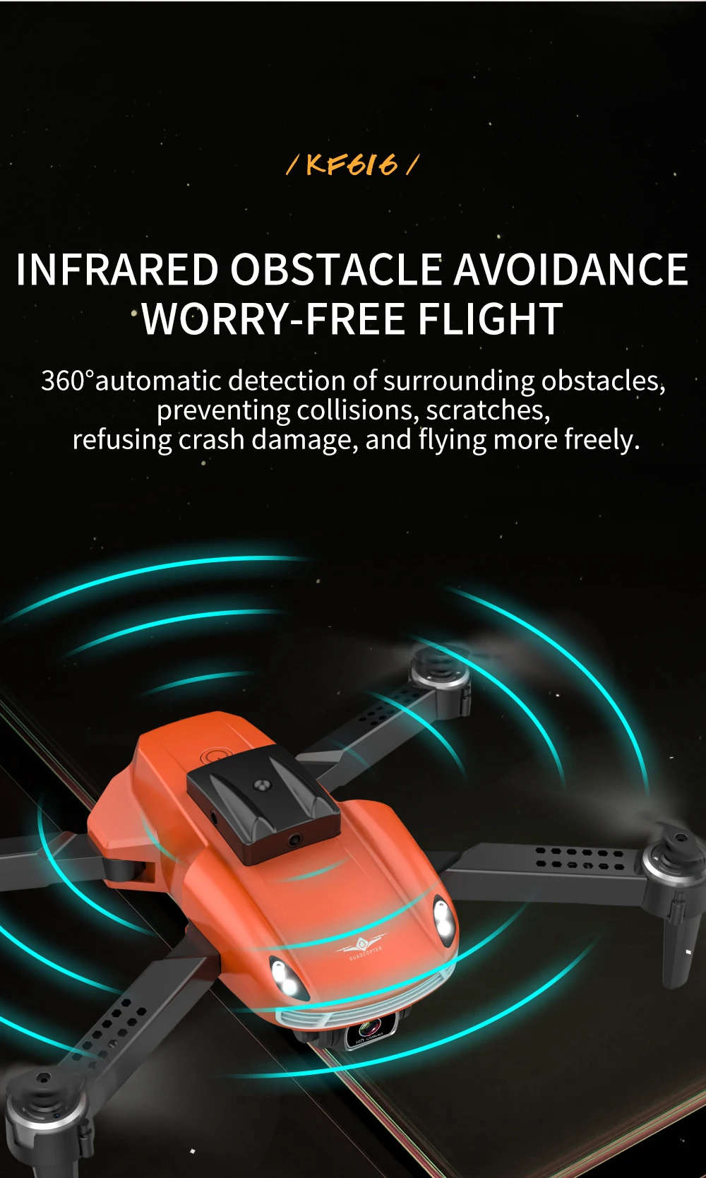 KF616 Mini Drone 4k Profesional HD Camera Helicopter with Obstacles Avoidance Drone 2.4G Wifi Foldable RC Quadcopter Kid's Toys RC Quadcopter luxury