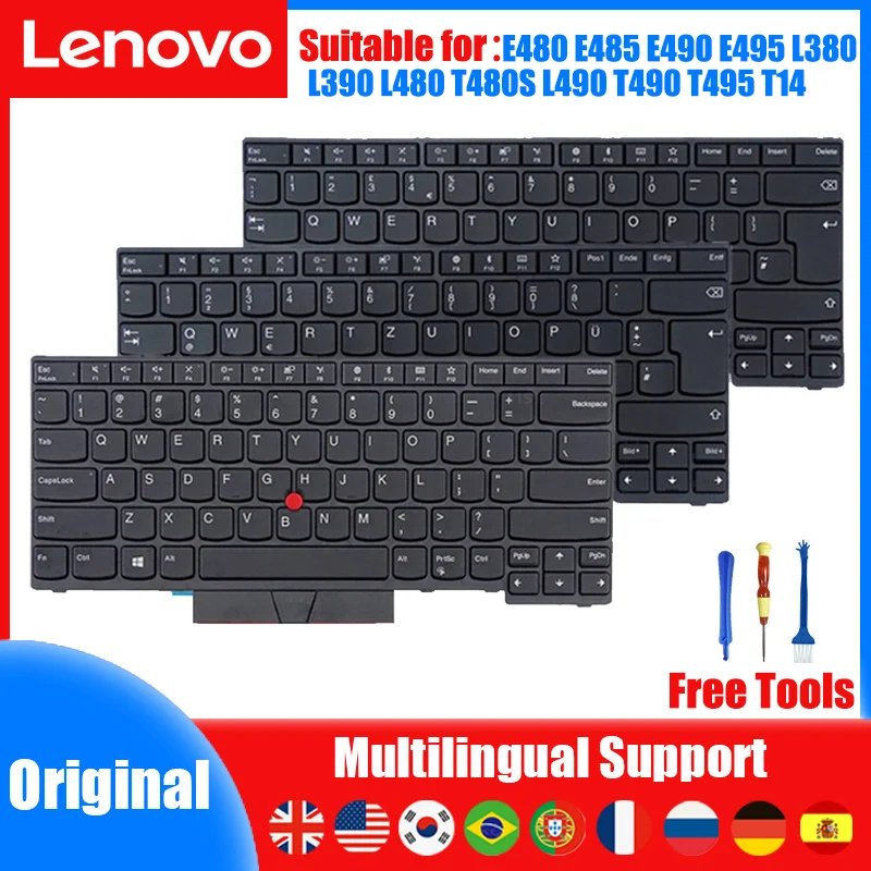 Teclado Lenovo-thinkpad us pt sp Reino Unido br ru kr E480 E485 E490 E495 L380 L390 L480 T480s L490 T490 T14 01yp280