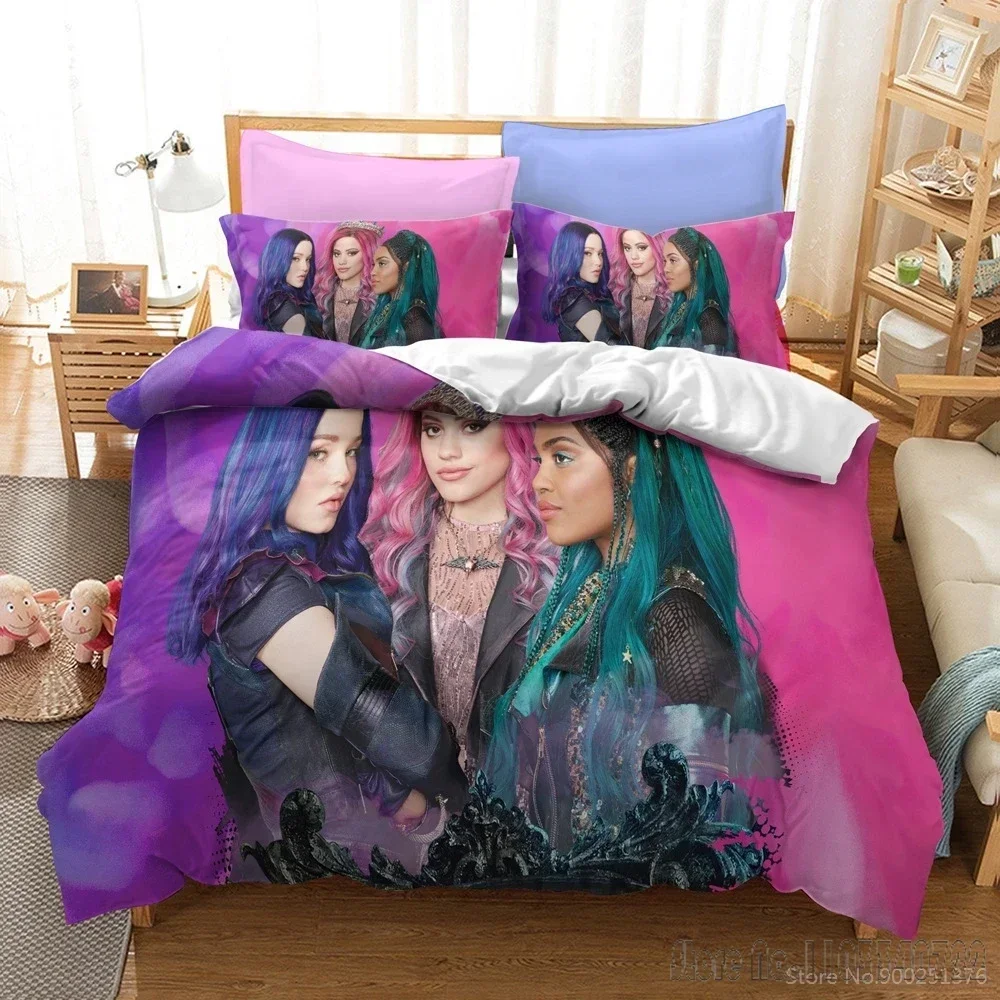 3D Print  Descendants 3 Duvet Cover Set HD Comforter Cover Bedclothes for Kids Bedding Sets Bedroom Decor 5